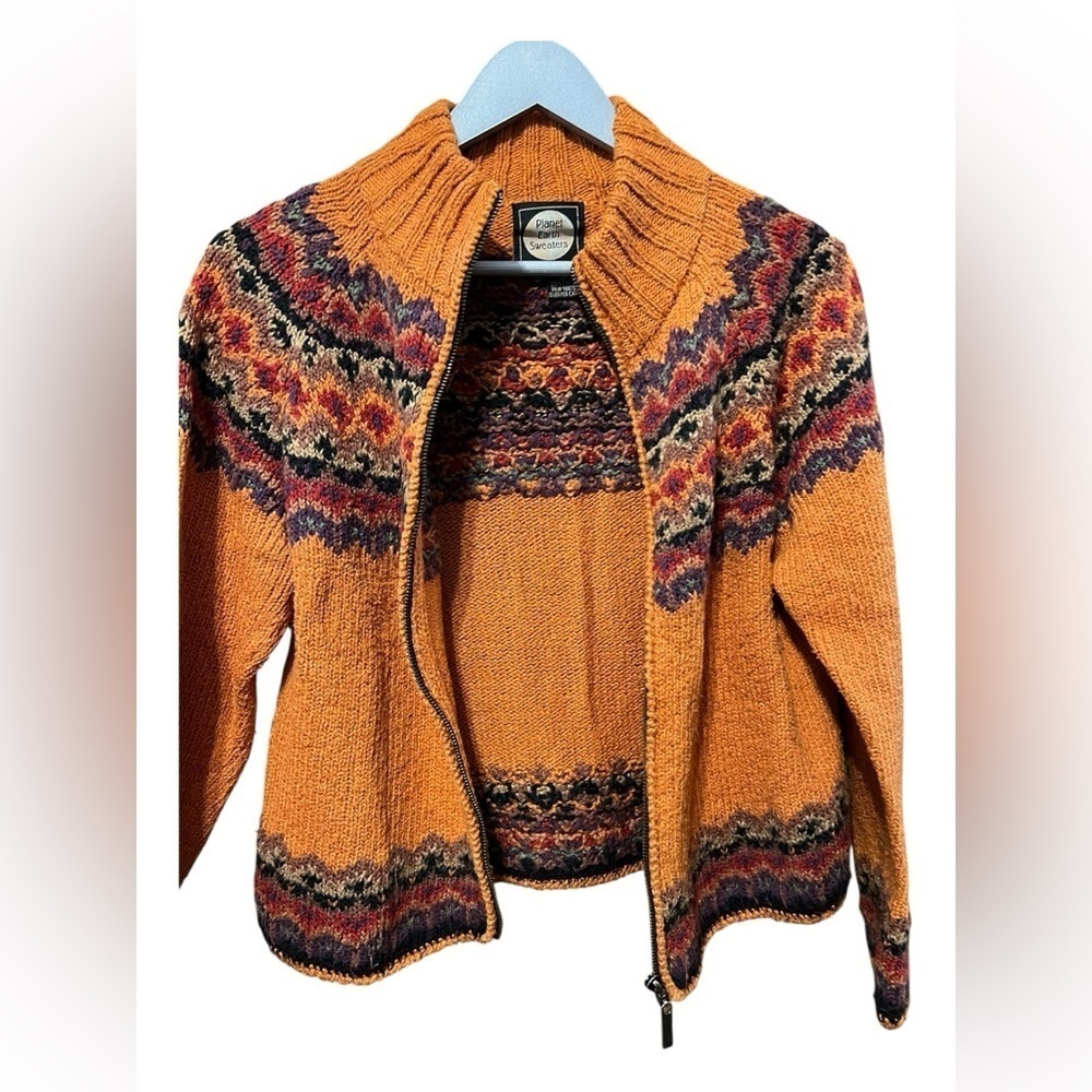 Planet Earth Fair Isle Zip-Up Cardigan – Size S - Picture 4 of 5